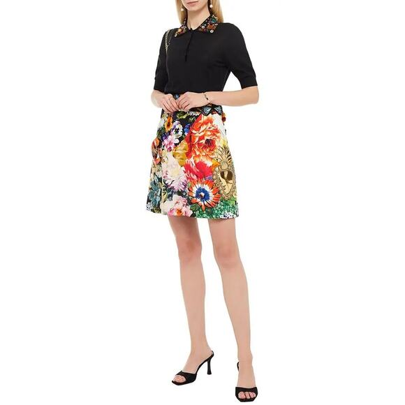 DOLCE & GABBANA $5400 floral-print crepe de chine mini skirt Flowers 40 - Picture 7 of 7
